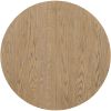 TREXM 5-Piece Farmhouse Dining Table Set Wood Round Extendable Dining Table and 4 Upholstered Dining Chairs (Oak Natural Wood + Antique White)