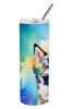 Siberian Husky Hippie Dawg Stainless Steel Skinny Tumbler Vacuum Double Walled Reusable Insulated Tumbler Travel Cup for Coffee Cocktails Gift with Li