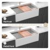 30x20 inch White Farmhouse Sink Workstation - Ceramic Single Bowl Farm Kitchen Sink