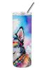 Siberian Husky Hippie Dawg Stainless Steel Skinny Tumbler Vacuum Double Walled Reusable Insulated Tumbler Travel Cup for Coffee Cocktails Gift with Li